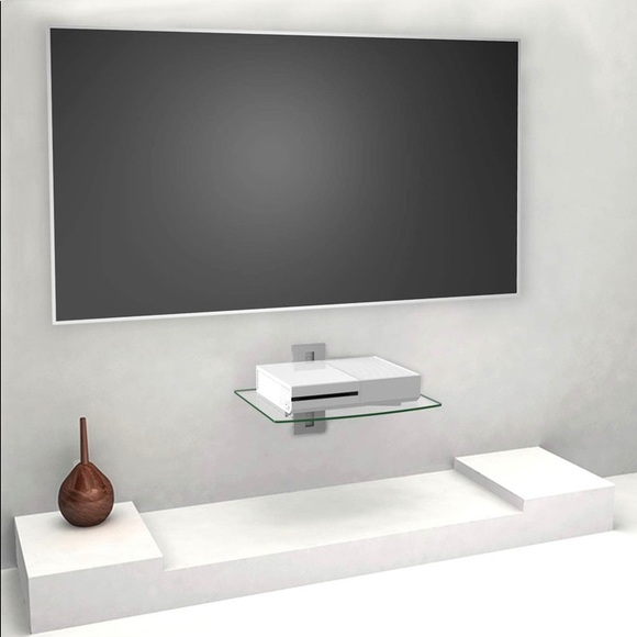 GLASS SHELF/ DVD/ WIFI ROUTER WALL MOUNT NEW!! - Picture 5 of 8